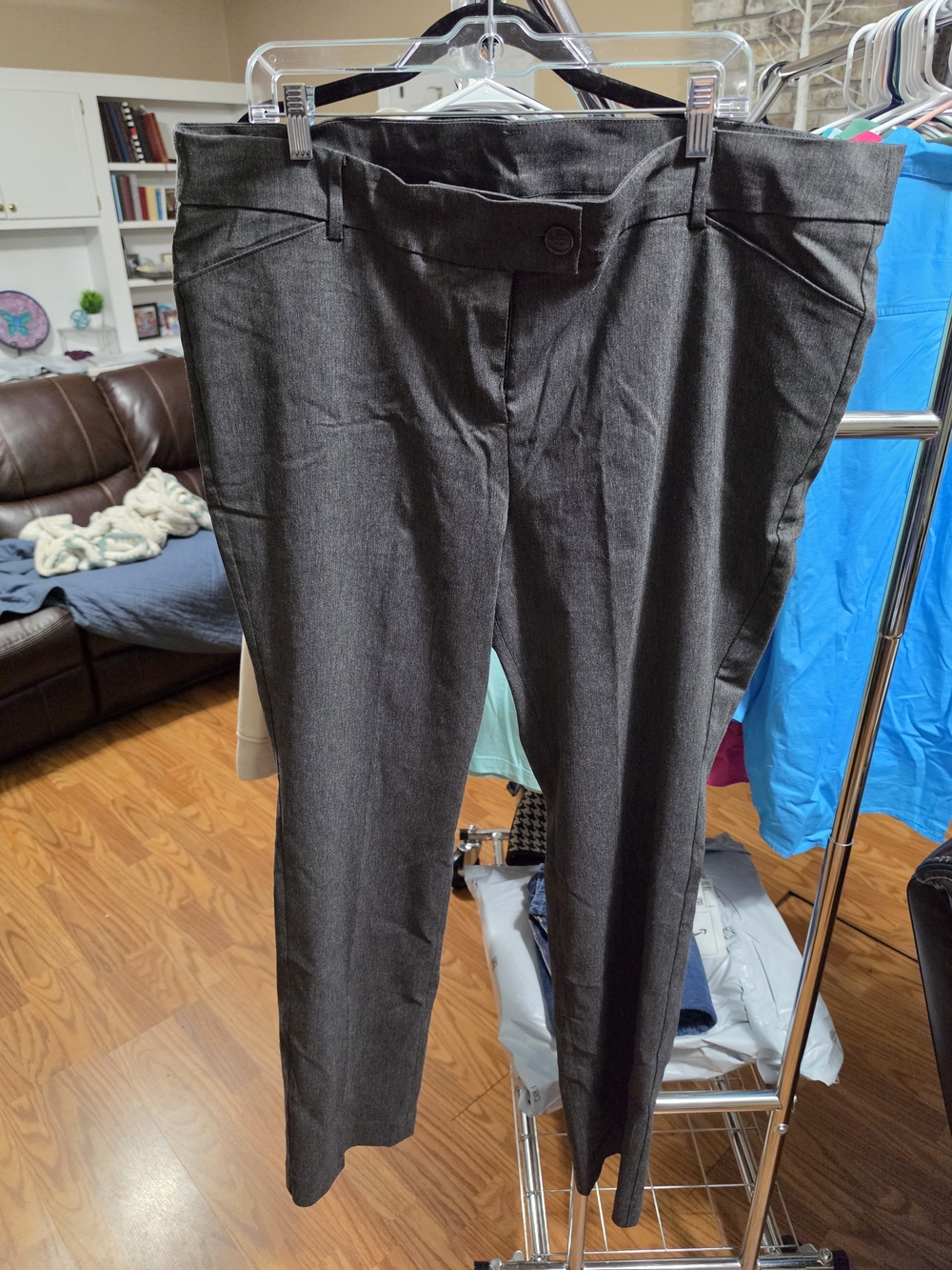 Lane Bryant Charcoal Straight-Leg Dress Jeans